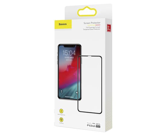  Защитное стекло BASEUS SGAPIPH65S-KC01 для iPhone XS Max/11 Pro Max, 0.3mm, прозрачный+черная рамка 