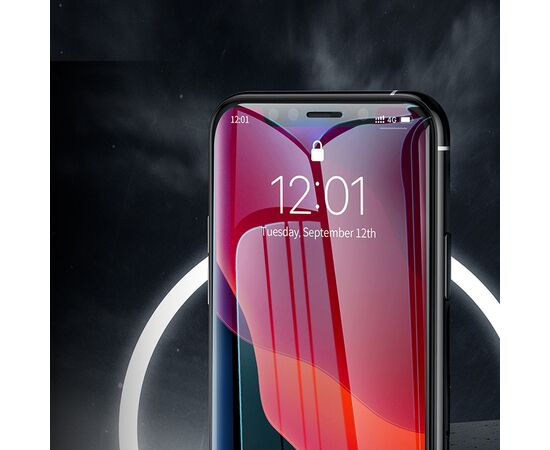  Защитное стекло BASEUS SGAPIPH65S-KC01 для iPhone XS Max/11 Pro Max, 0.3mm, прозрачный+черная рамка 