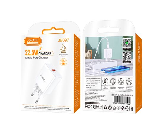  Зарядное устройство JOKADE JB097 3.1A / 22.5W (white) 