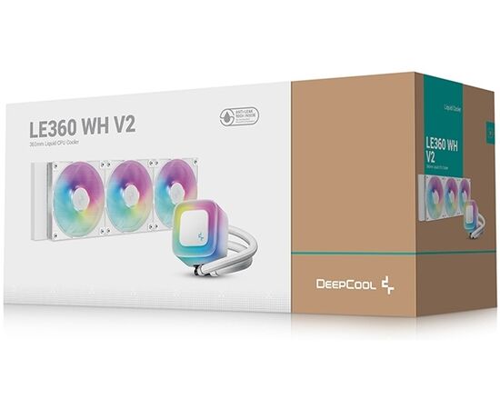  СВО DEEPCOOL LE360 WH V2 LGA1851/1700/1200/115X/AM5/AM4 (TDP 300W, ARGB Lighting, Anti-Leak edition, PWM, Triiple Fan) 