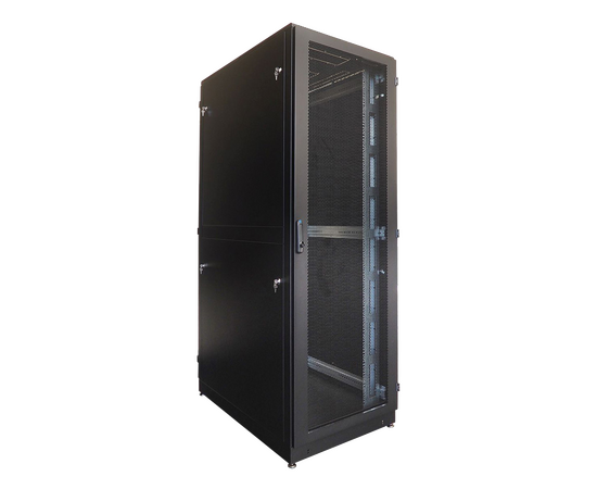  Шкаф серверный ЦМО (ШТК-М-42.8.10-48АА-9005) напольный 42U 800x1050мм пер.дв.перфор. 2 бок.пан. задн.дв.двуст. направл.под закл.гайки 1200кг черный 85 