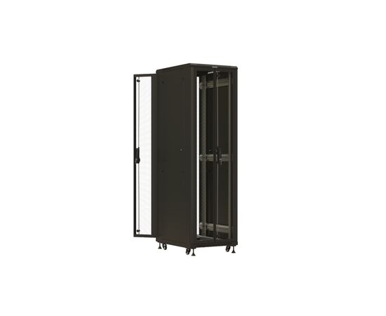  Шкаф серверный Hyperline TTBR-4261-DD-RAL9004 напольный 42U 600x1000мм пер.дв.перфор. задн.дв.перфор. 2 бок.пан. направл.под закл.гайки 800кг черный 9 