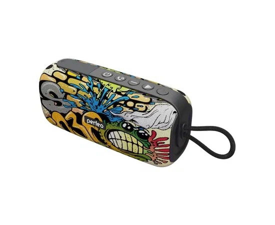  Блютуз колонка Perfeo "WORM" 12W, MP3 USB-TF, AUX, FM, HANDS FREE, TWS граффити 